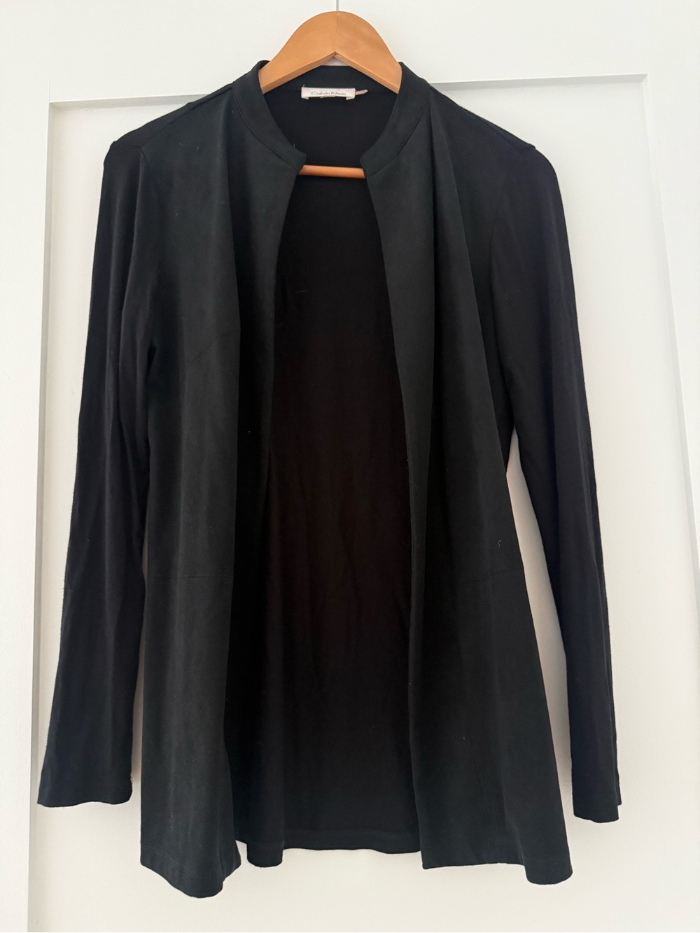 Calvin Klein Black Open-Front Longline Jacket